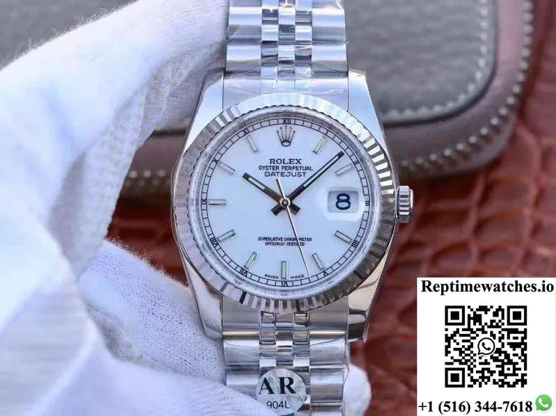 Rolex Datejust 116234 36Mm Ar Factory White Enamel Dial-Rep Time Watches