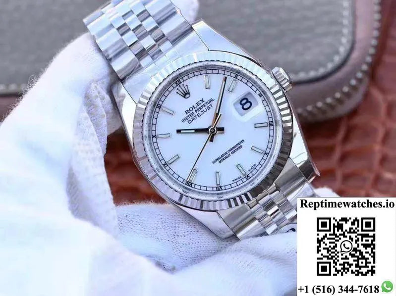 Rolex Datejust 116234 36Mm Ar Factory White Enamel Dial-Rep Time Watches