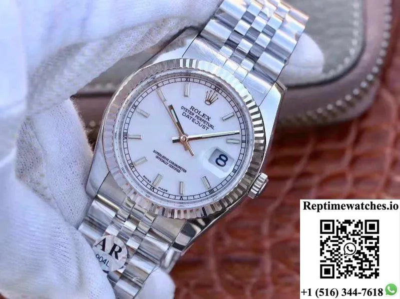 Rolex Datejust 116234 36Mm Ar Factory White Enamel Dial-Rep Time Watches