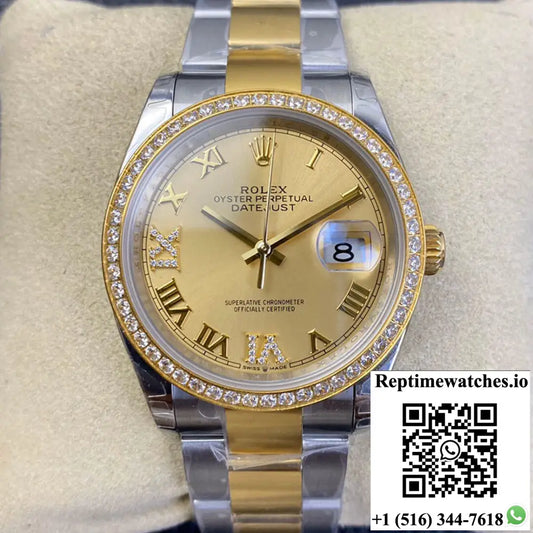 Rolex Datejust 126283 EW Factory Diamond Gold Dial AF Factory