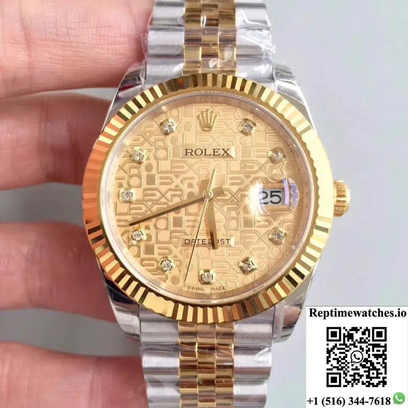 Rolex Datejust 126333-0003 41Mm Ew Factory Diamond-Studded Gold Textured Dial-Rep Time Watches