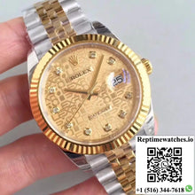 Rolex Datejust 126333-0003 41MM EW Factory Diamond-studded Gold Textured Dial - Watches