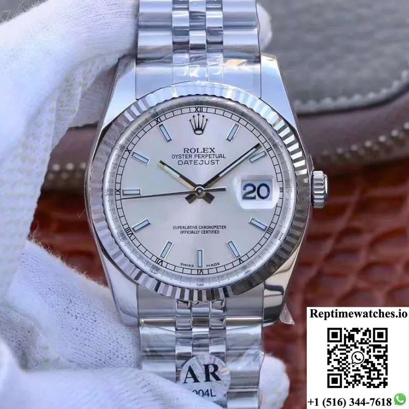 Rolex Datejust 36Mm 116234 V2 Ar Factory Silver Dial-Rep Time Watches