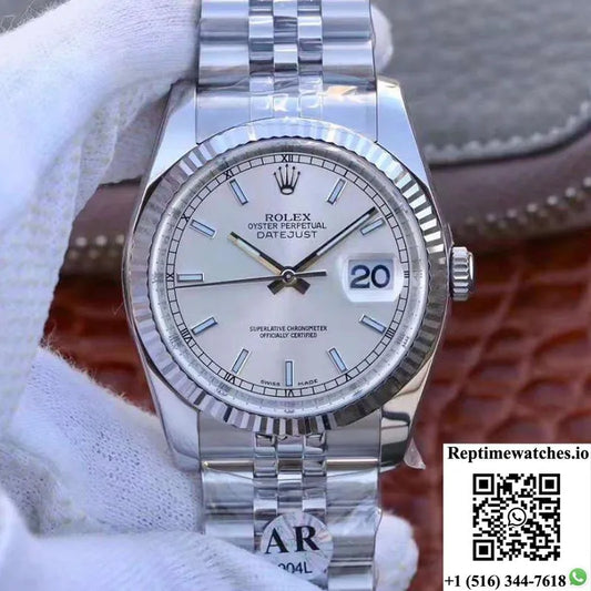 Rolex Datejust 36Mm 116234 V2 Ar Factory Silver Dial-Rep Time Watches
