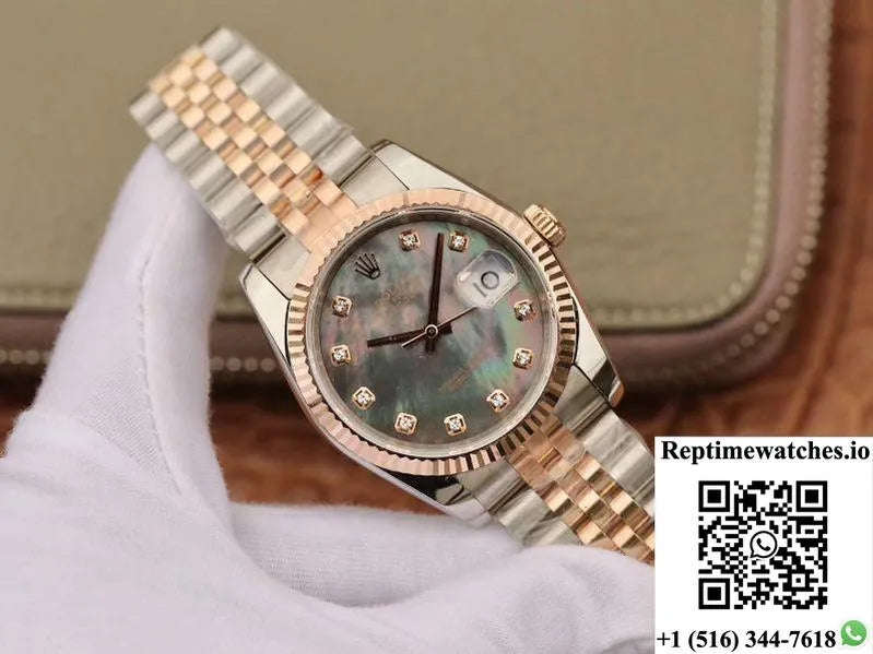 Rolex Datejust 36Mm Gm Factory Grey Mother-Of-Pearl Dial-Rep Time Watches