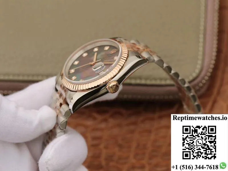 Rolex Datejust 36Mm Gm Factory Grey Mother-Of-Pearl Dial-Rep Time Watches