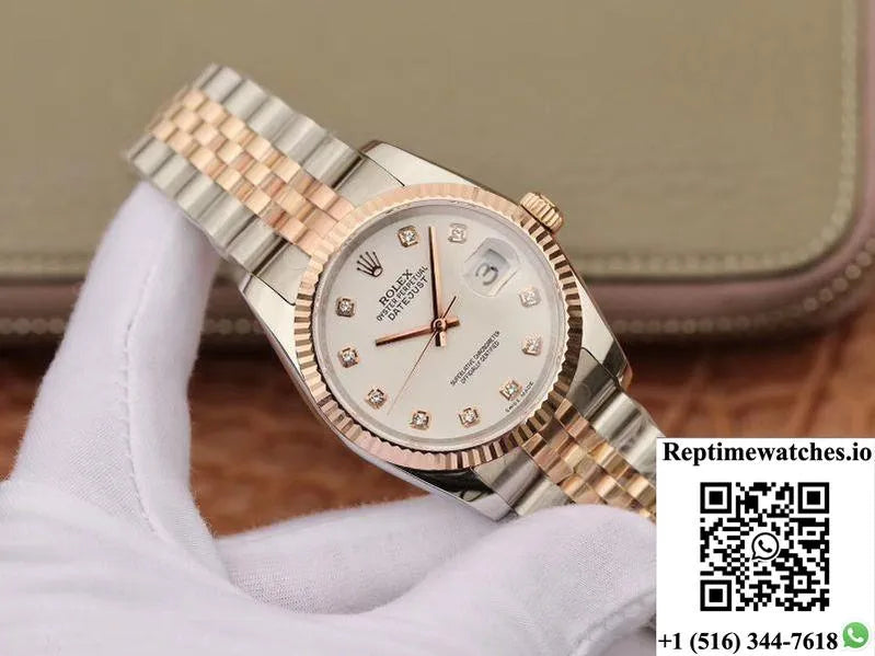 Rolex Datejust 36Mm Gm Factory White Dial-Rep Time Watches