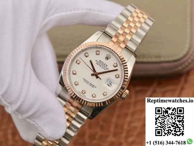 Rolex Datejust 36Mm Gm Factory White Dial-Rep Time Watches