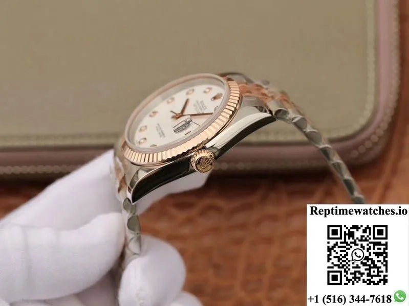Rolex Datejust 36Mm Gm Factory White Dial-Rep Time Watches