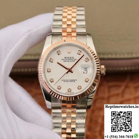 Rolex Datejust 36Mm Gm Factory White Dial-Rep Time Watches