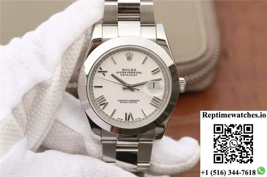 Rolex Datejust 41Mm Ew Factory White Dial-Rep Time Watches