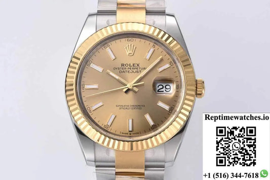Rolex Datejust 41Mm M126333-0009 Clean Factory Gold Bezel-Rep Time Watches