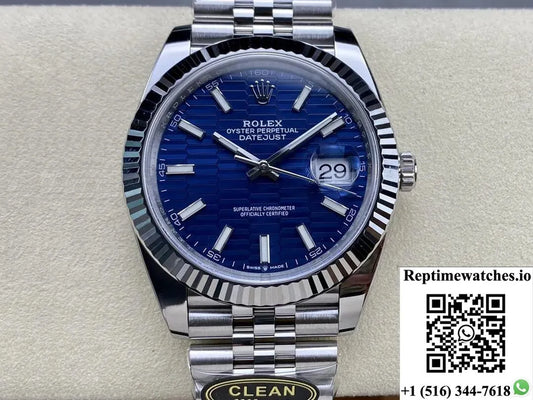 Rolex Datejust 41Mm M126334-0032 Clean Factory Blue Dial-Rep Time Watches