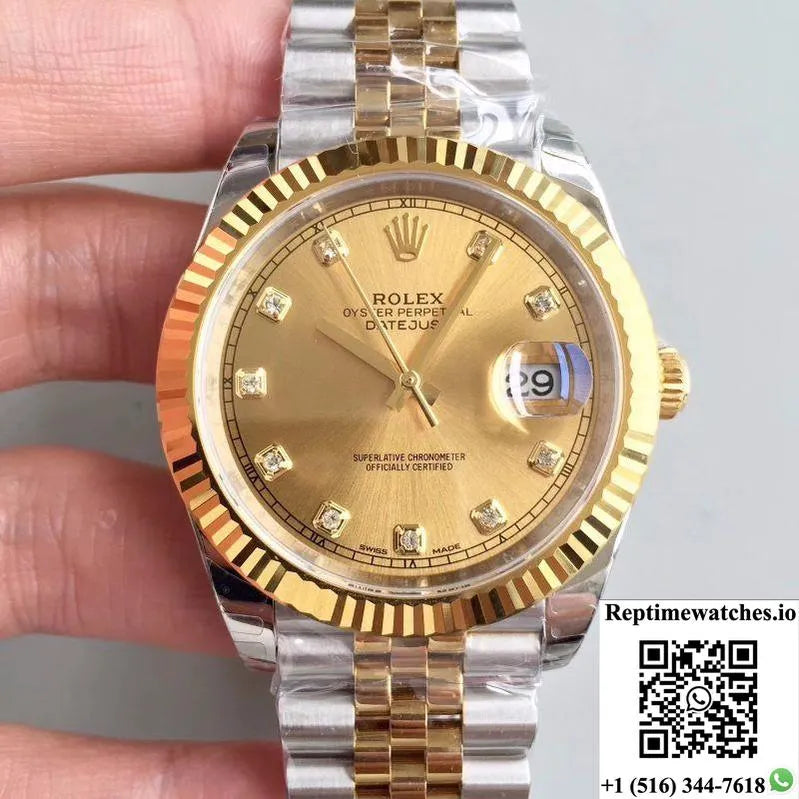 Rolex Datejust Ii 116333 41Mm Ew Factory Champagne Dial-Rep Time Watches
