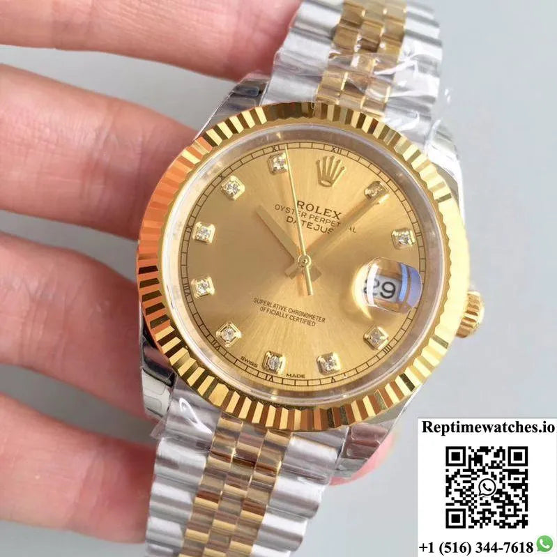 Rolex Datejust Ii 116333 41Mm Ew Factory Champagne Dial-Rep Time Watches