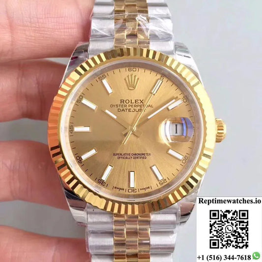Rolex Datejust Ii 116333 41Mm Ew Factory Yellow Gold Dial-Rep Time Watches