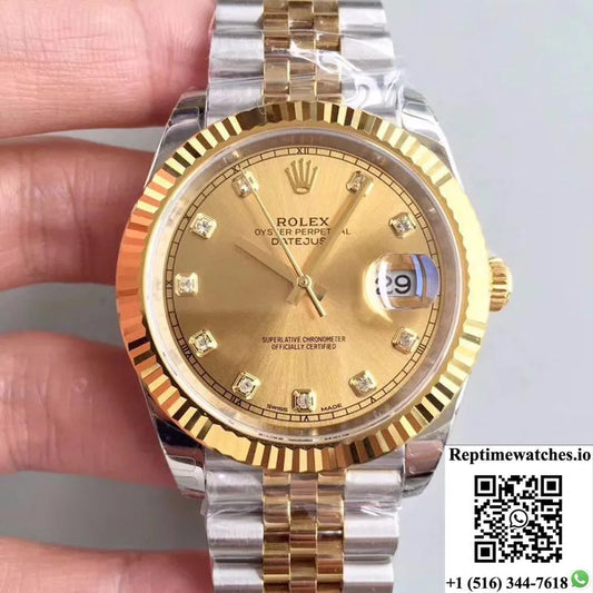 Rolex Datejust Ii M126333-0012 41Mm Ew Factory Champagne Dial-Rep Time Watches