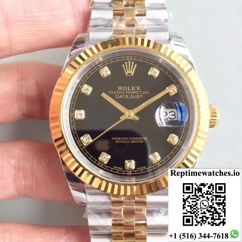 Rolex Datejust II M126333-0013 EW Factory Diamond-encrusted Black Dial - Watches