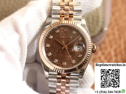 Rolex Datejust M126231-0025 Ew Factory Diamond Chocolate Color Dial-Rep Time Watches
