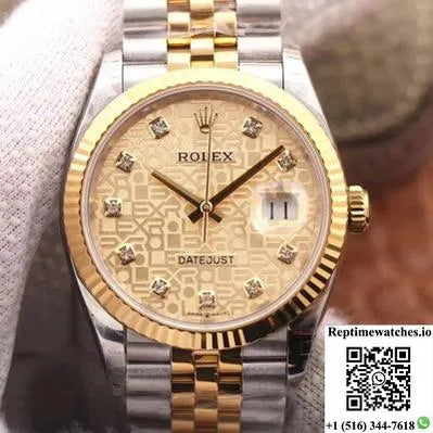 Rolex Datejust M126233-0033 Ew Factory Champagne Dial-Rep Time Watches