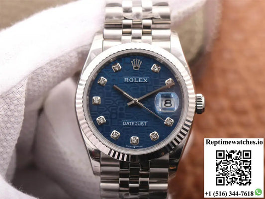 Rolex Datejust M126234-0011 36MM EW Factory Diamond-Studded Blue Dial AF Factory