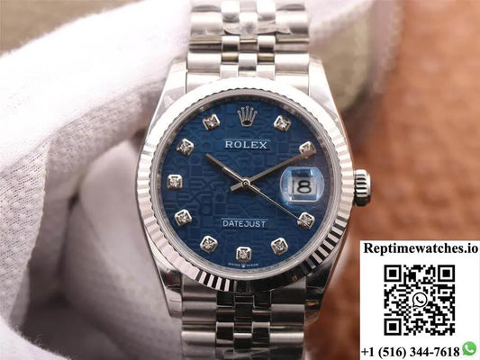 Rolex Datejust M126234-0011 36Mm Ew Factory Diamond-Studded Blue Dial-Rep Time Watches