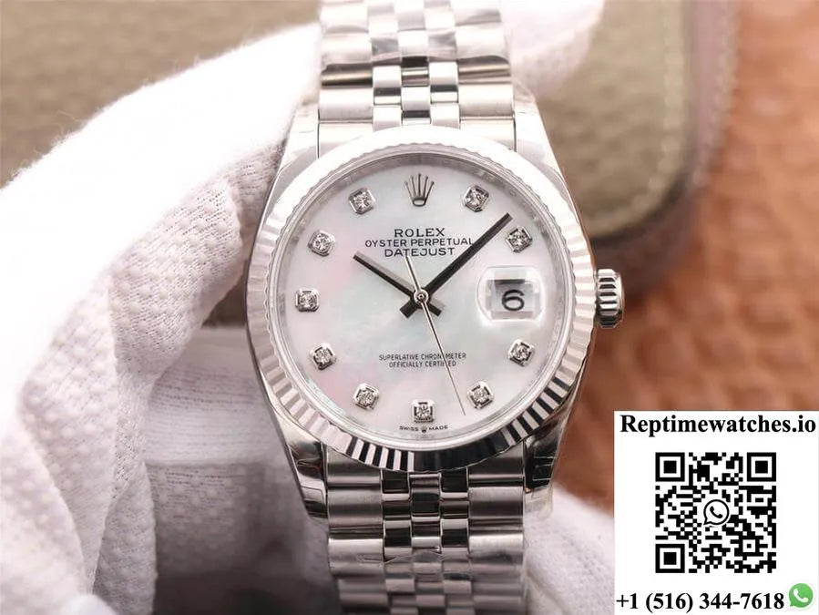 Rolex Datejust M126234-0019 Ew Factory White Mother-Of-Pearl Dial-Rep Time Watches
