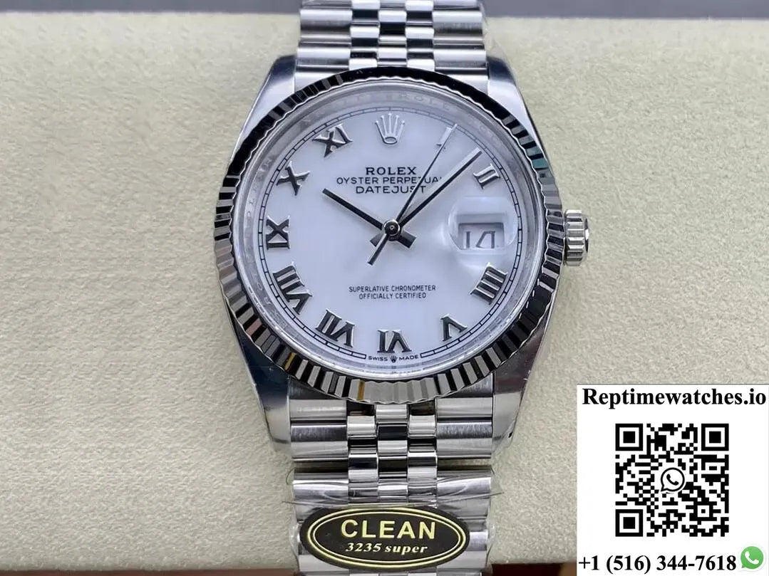 Rolex Datejust M126234-0025 36Mm Clean Factory White Dial-Rep Time Watches