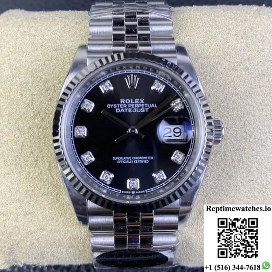 Rolex Datejust M126234-0027 36Mm Clean Factory Diamond Dial-Rep Time Watches