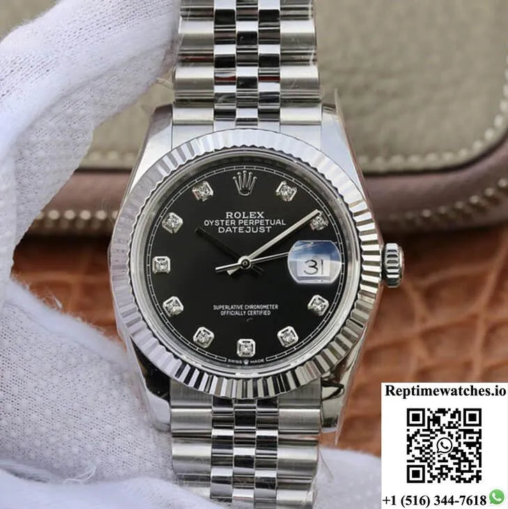 Rolex Datejust M126234-0027 Gm Factory Black Diamond-Se Dial-Rep Time Watches