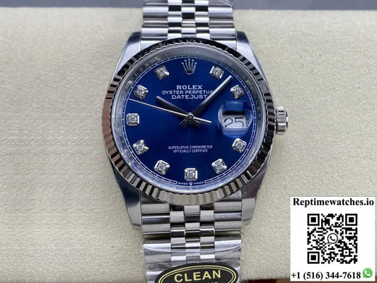 Rolex Datejust M126234-0037 36MM Clean Factory Blue Diamond Dial - Watches
