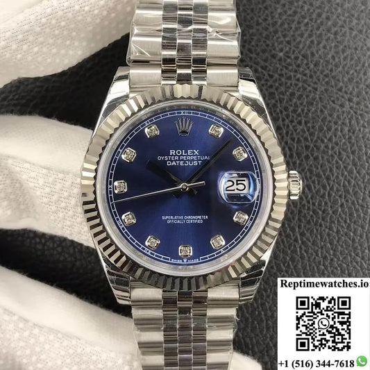 Rolex Datejust M126234-0037 Ew Factory 18Ct White Gold-Rep Time Watches
