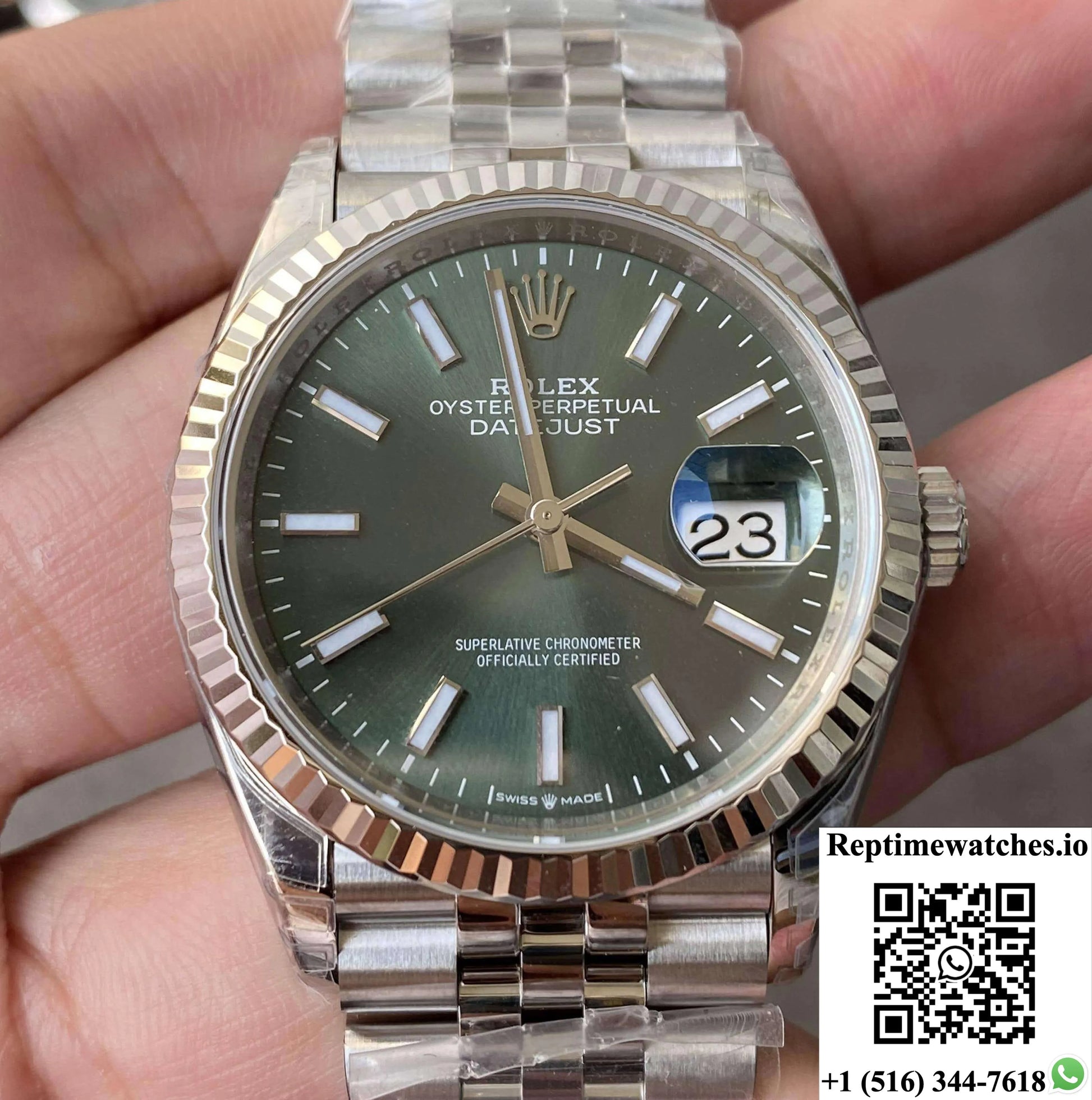 Rolex Datejust M126234-0051 36Mm Vs Factory Green Dial-Rep Time Watches