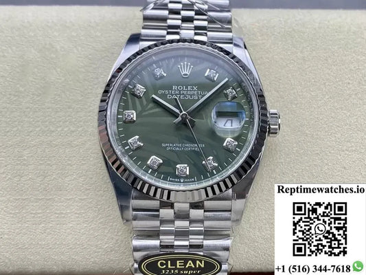Rolex Datejust M126234-0055 36Mm Clean Factory Diamond Dial-Rep Time Watches
