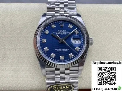 Rolex Datejust M126234-0057 36Mm Clean Factory Blue Dial-Rep Time Watches