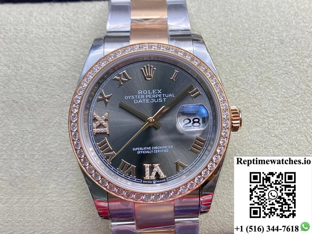 Rolex Datejust M126281Rbr-0012 Ew Factory Diamond-Set Bezel-Rep Time Watches