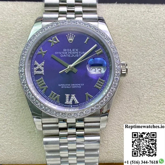 Rolex Datejust M126284Rbr-0013 Ew Factory Diamond-Set Bezel-Rep Time Watches