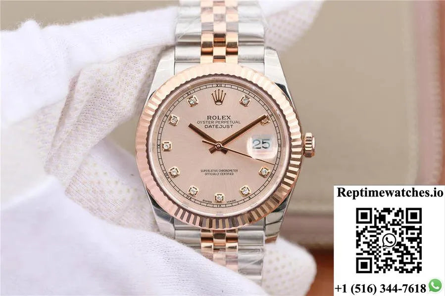 Rolex Datejust M126331-0008 Ew Factory Rose Gold Sundust Dial-Rep Time Watches