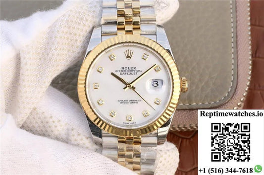 Rolex Datejust M126333-0018 Ew Factory Yellow Gold White Dial-Rep Time Watches