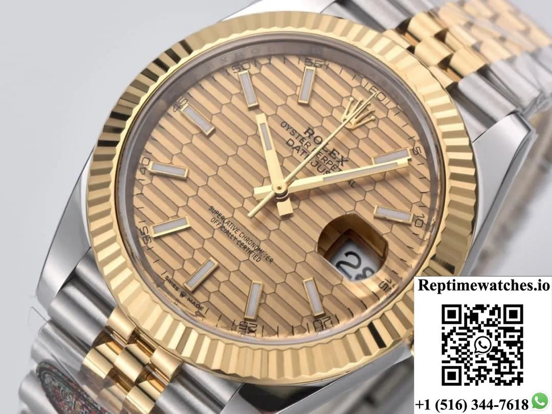 Rolex Datejust M126333-0022 Clean Factory Gold Color Dial-Rep Time Watches