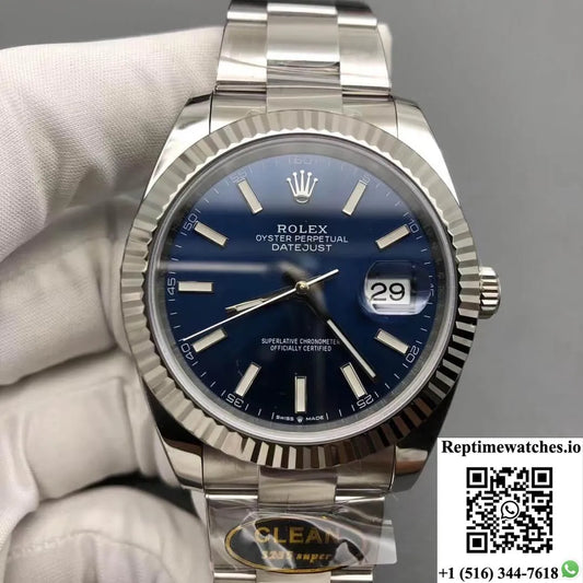 Rolex Datejust M126334-0001 Clean Factory Blue Dial-Rep Time Watches