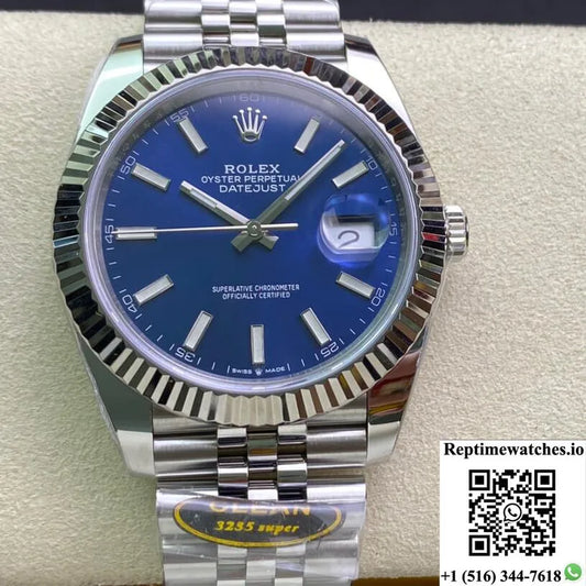Rolex Datejust M126334-0002 Clean Factory Blue Dial-Rep Time Watches