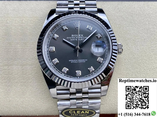 Rolex Datejust M126334-0006 Clean Factory Diamond Gray Dial-Rep Time Watches