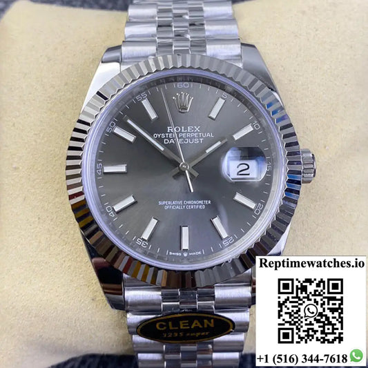 Rolex Datejust M126334-0014 Clean Factory Grey Dial 904L Stainless Steel AI Factory