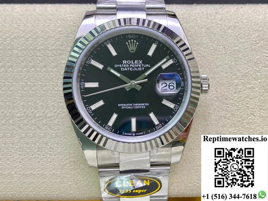Rolex Datejust M126334-0017 Clean Factory Black Dial-Rep Time Watches