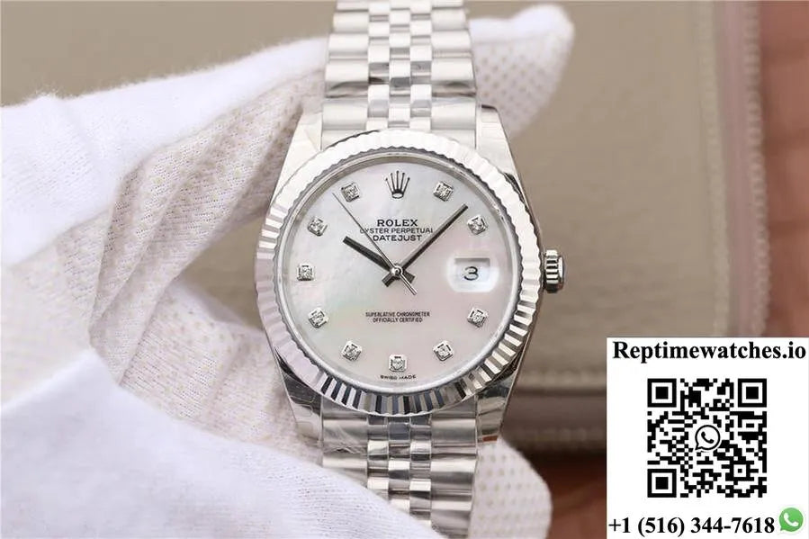 Rolex Datejust M126334-0020 Ew Factory White Mother-Of-Pearl Dial-Rep Time Watches