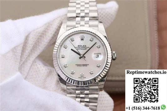 Rolex Datejust M126334-0020 Ew Factory White Mother-Of-Pearl Dial-Rep Time Watches