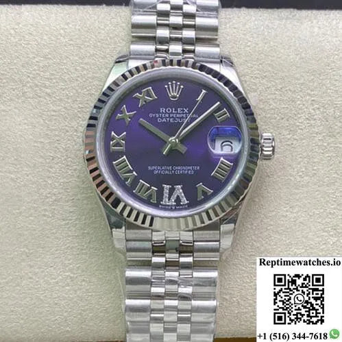 Rolex Datejust M178274-0088 31Mm Ew Factory Purple Dial-Rep Time Watches
