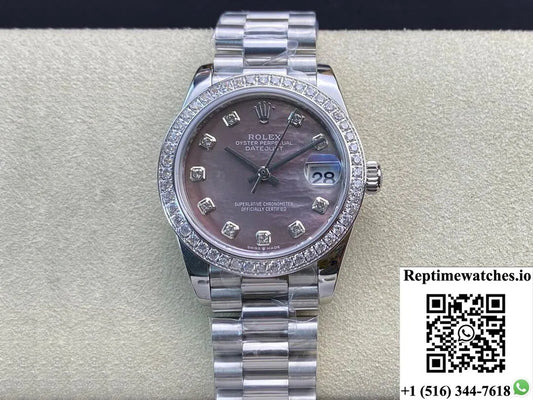 Rolex Datejust M178384-0019 31Mm Ew Factory Diamond-Set Dial-Rep Time Watches