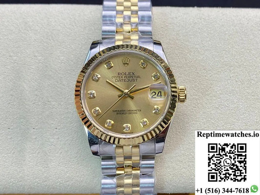 Rolex Datejust M278273-0026 31Mm Ew Factory Yellow Gold-Rep Time Watches